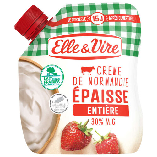 Elle&Vire Crème De Normandie Épaisse Entière 30% De Matière Grasse 33cl