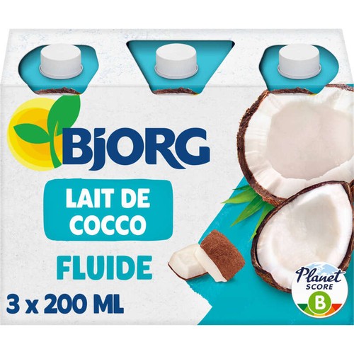 Bjorg Lait De Coco Fluide, Pauvre En Sel Bio 3x200ml