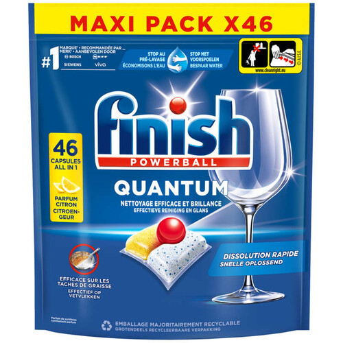 Finish Capsules Lave-vaisselle Quantum Citron x46