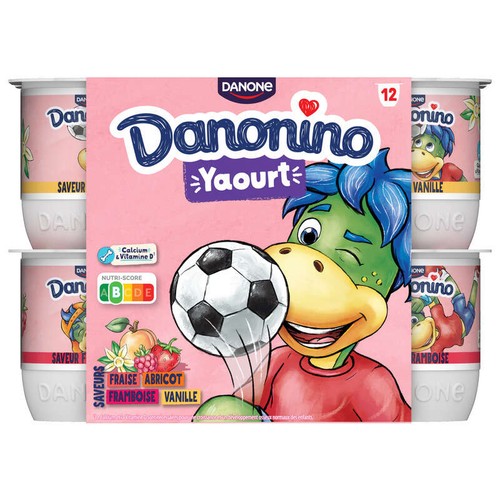 Danonino Yaourt aux Fruits Aromatisé avec paille 12x125g