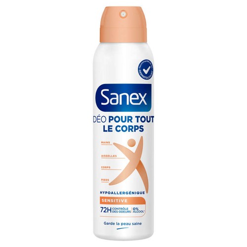 Sanex Déodorant pour tout le corps Sensitive Spray 150ml