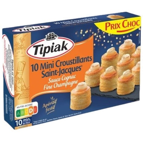 Tipiak 10 Mini croustillants Saint jacques sauce Cognac 120g