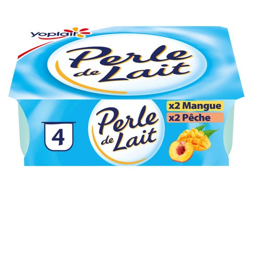 Yoplait Perle De Lait Fruits jaunes Yaourt Brassé pots 4x125g