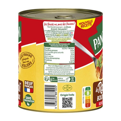 Panzani Ravioli sauce bolognaise 800g