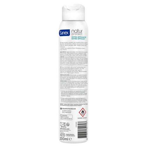 Sanex Déodorant Spray Natur Protect Extra efficacité 200ml