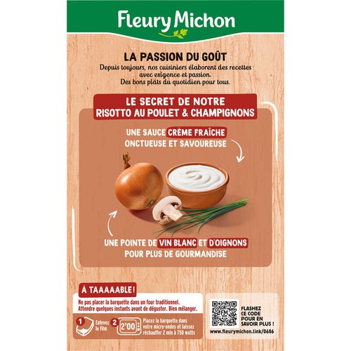 Fleury Michon Risotto Au Poulet Et Aux Cèpes 280g