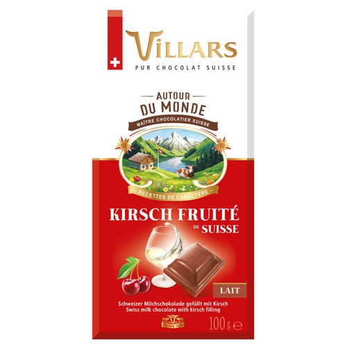 Villars Chocolat au lait Fourré au kirsch 100g