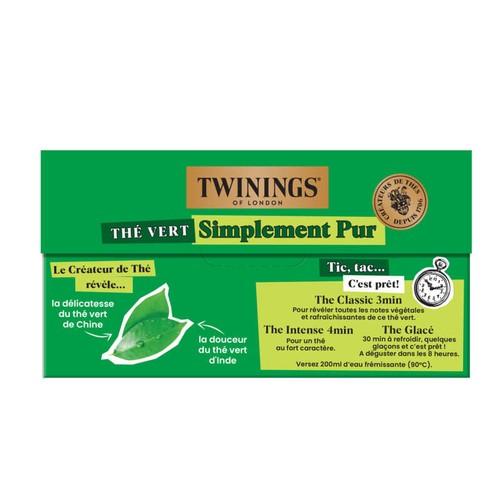 Twinings Thé Vert Simplement Pur 25 Sachets 50g