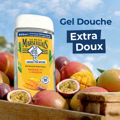 Le Petit Marseillais Gel Douche Extra doux mangue Bio & passion 650ml