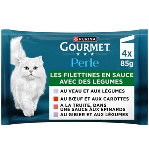 Purina Gourmet Perle Les Filettines Avec des légumes 4x85g