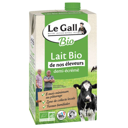 Le Gall Lait 1/2 Ecreme Bio 6X1L