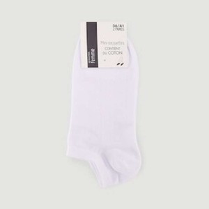 Monoprix Femme Socquettes Unies En Coton X2 Blanches TU