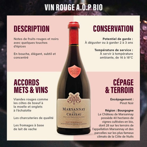 Chateau De Marsannay Bourgogne Marsannay A.O.P. Rouge 2023 Bio 75CL