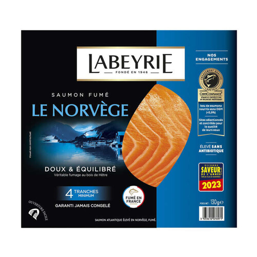 Labeyrie saumon atlantique Le Norvège 4 tranches 130g