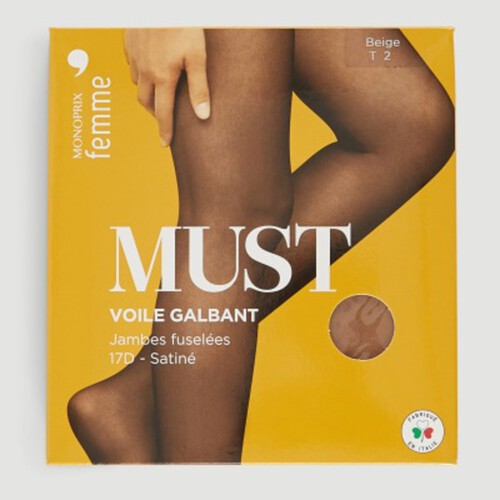 Monoprix Collants voile galbant noir satiné taille 1