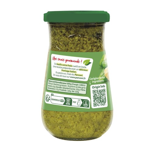 Panzani Sauce pesto vert basilic 200g
