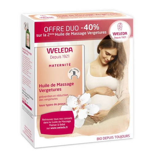 [Para] Weleda Lot huile de massage vergetures Bio 2x100ml