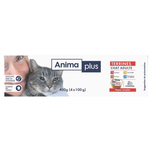 Casino Animplus Terrines Viandes & Poisson Chat Adulte 4x100g