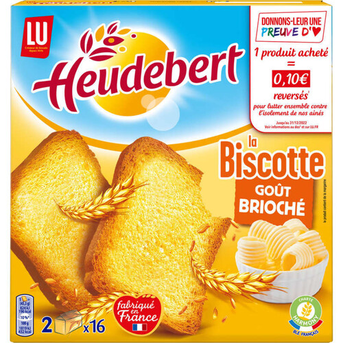 Lu Heudebert Biscottes goût Briochées 290g