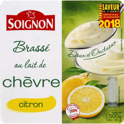 Soignon Brassé au lait de chèvre citron 4x125G