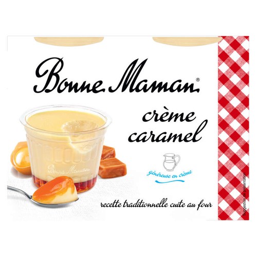 Bonne Maman Crème aux œufs frais, caramel 4x100g