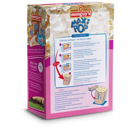 Menguy's Pop corn micro-ondes goût sucré 3x90g