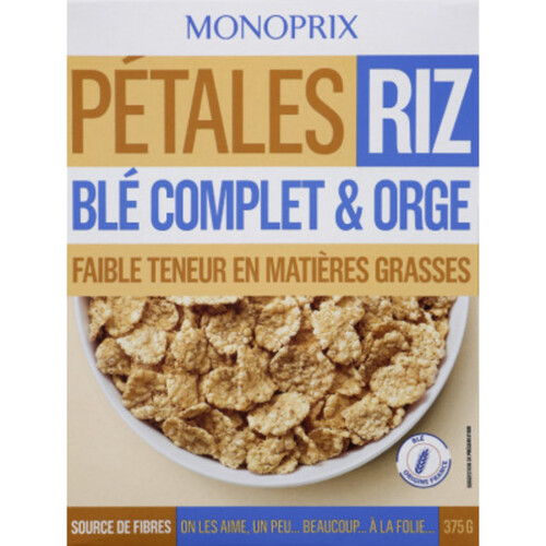 Monoprix Pétales De Riz, Blé Complet & Orge 375G