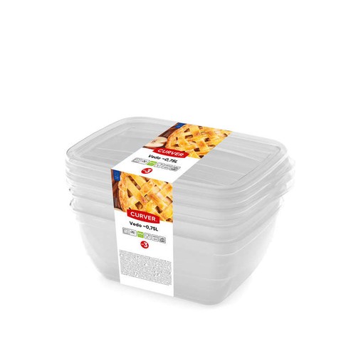 Curver lot de 3 boîtes de conservation Vedo 0,75cl