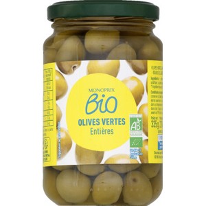 Monoprix Bio Olives vertes entières 210g
