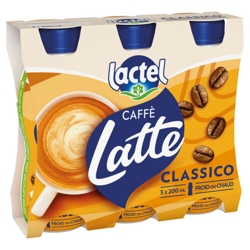 Lactel Caffe Latte Classico bouteille 3x200 ml