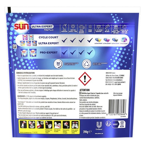 Sun Tout en 1 Ultra expert Dégraissant x26 Capsules