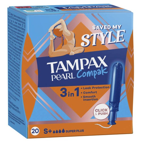 Tampax Pearl Compak Super Plus Tampons Avec Applicateur x20
