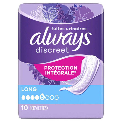 Always Discreet serviettes incontinence long x10