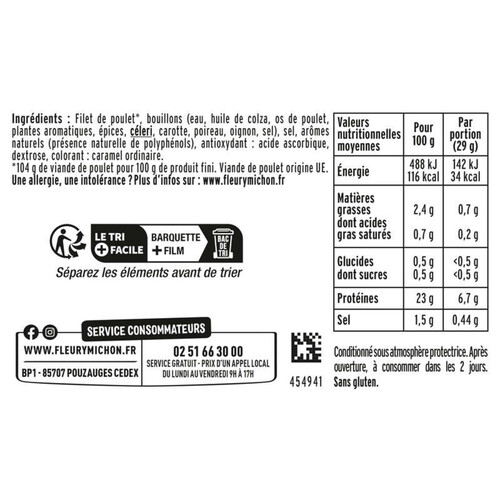 Fleury Michon Filet de Poulet Rôti Sans Nitrite 116g