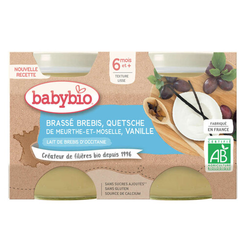 Babybio Petits Pots Brassés Brebis Mirabelle 2x130g