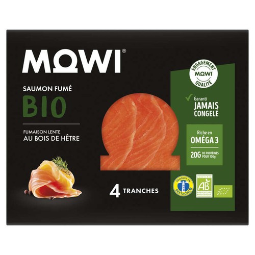 Mowi Saumon Fumé Bio X4 Tranches Mini 110g
