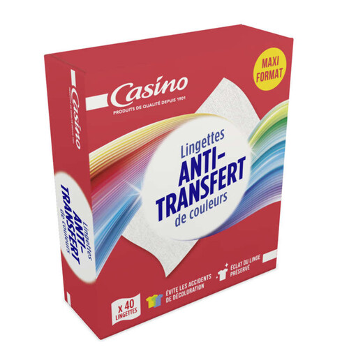 Casino Lingettes anti-transfert de couleurs - x40