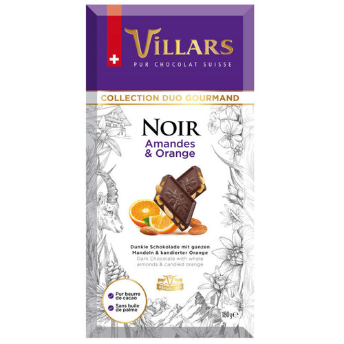 Villars Chocolat Noir Amandes & Orange 180g