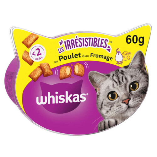 Whiskas les Irrésistibles Friandises au poulet et au fromage pour chat 60g