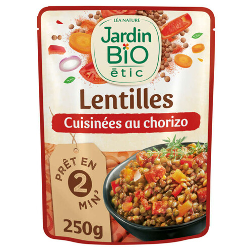 Jardin Bio Lentilles Cuisinées au Chorizo Bio 250g