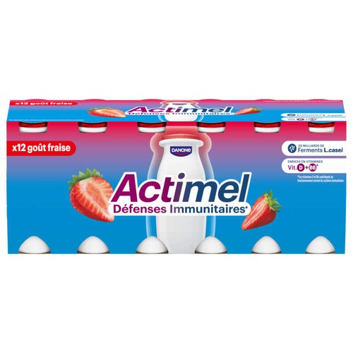 Actimel Yaourt à boire fraise 12x100g