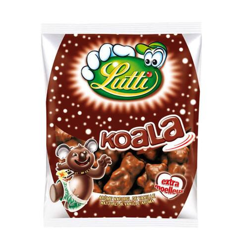 Lutti Guimauves Koala chocolat au lait extra moëlleux 185g