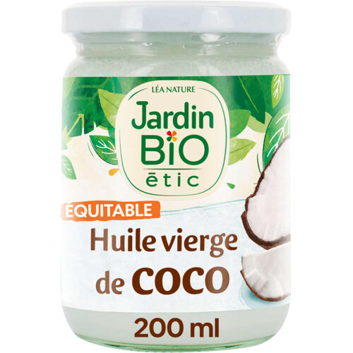 Jardin Bio Huile vierge de coco pour cuisson, vegan 200ml