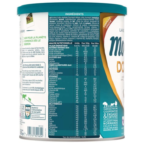 Modilac Doucéa Lait pour Bébé en Poudre 2ème âge 820g