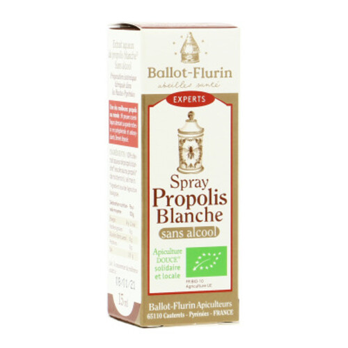 [Para] Ballot Flurin Spray Propolis Blanche Sans Alcool Bio 15 ml