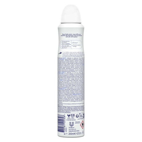 Dove Déodorant Zero % d'Alcool Original 200ml