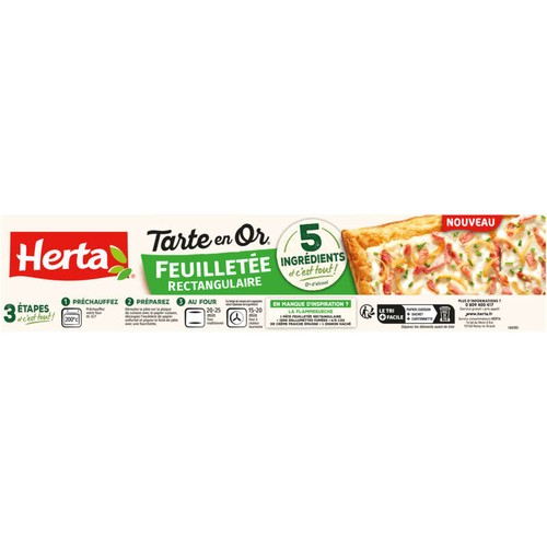 Herta Tarte en Or Pâte feuilletée rectangulaire 230g
