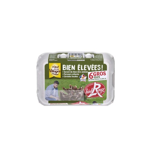 L'Œuf de Nos Villages Gros Œufs label rouge x6