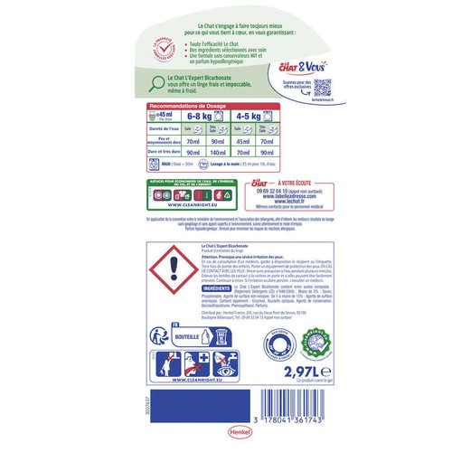 Le Chat L'expert bicarbonate 66 lavages 2.97L