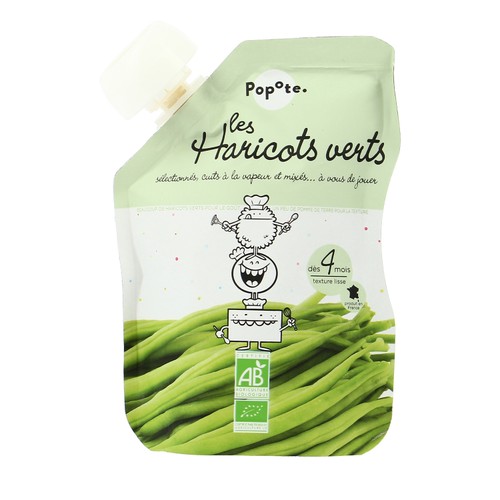Popote Gourde d'Haricots Verts Dès 4 Mois Bio 120g